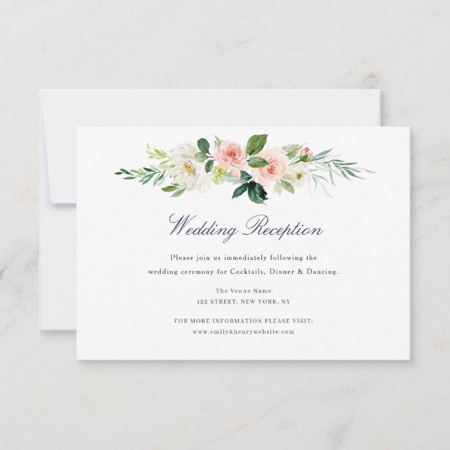 Hochzeitskarte für Schiffe und Blüten RSVP Karte (Vorderseite)