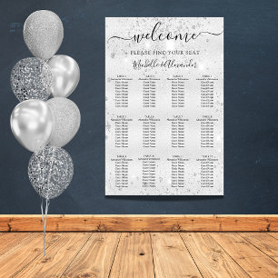 Hochzeitskarte für Silberstaub im Glitzer Poster