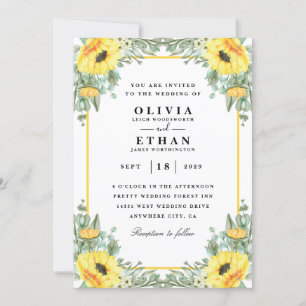 Hochzeitskarte für Sonnenblumen Einladung