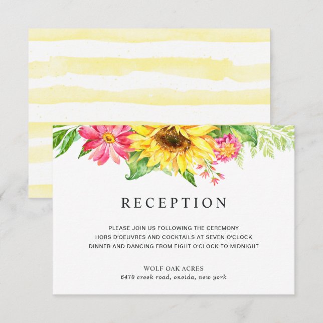 Hochzeitskarte für Sonnenblumen Einladung (Vorne/Hinten)