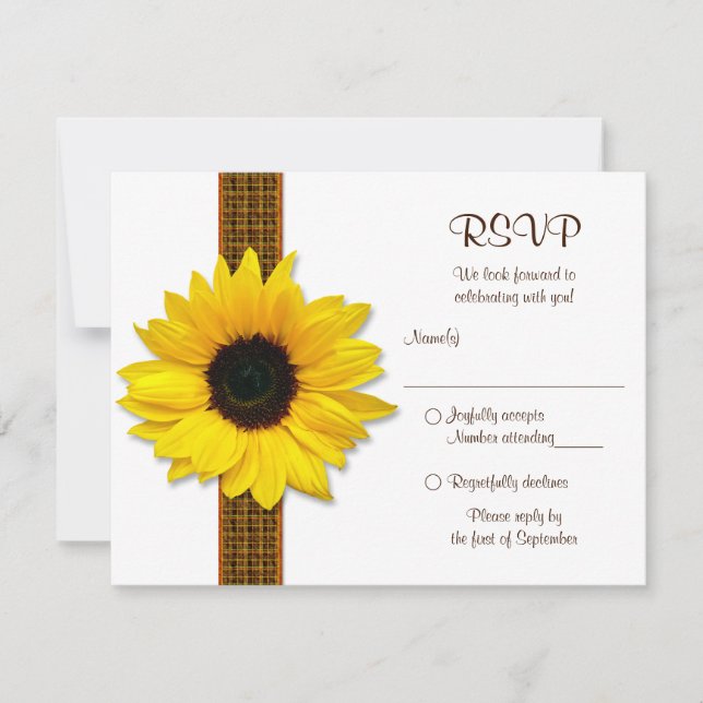 Hochzeitskarte für Sonnenblumen RSVP Karte (Vorderseite)