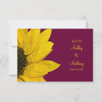 Hochzeitskarte für Sonnenblumen - Wein und Gelb