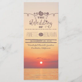 Hochzeitskarte für Sonnenuntergang am Meer Programm