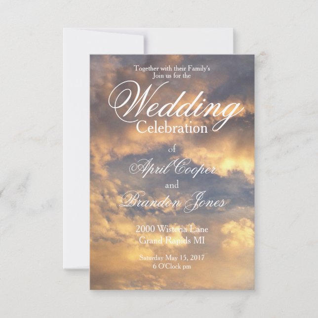 Hochzeitskarte für Sonnenuntergang Einladung (Vorderseite)