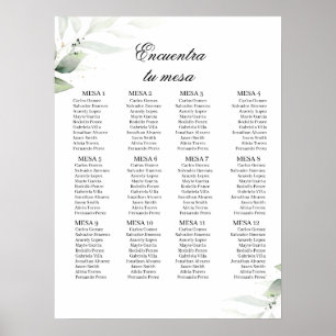 Hochzeitskarte für spanische Grünpflanzen Poster