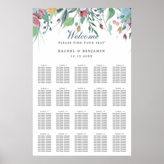 Hochzeitskarte für staubblaue Blume Poster (Vorne)