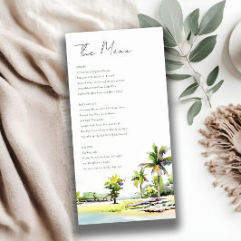 Hochzeitskarte für tropische Palmen an der Küste Dankeskarte