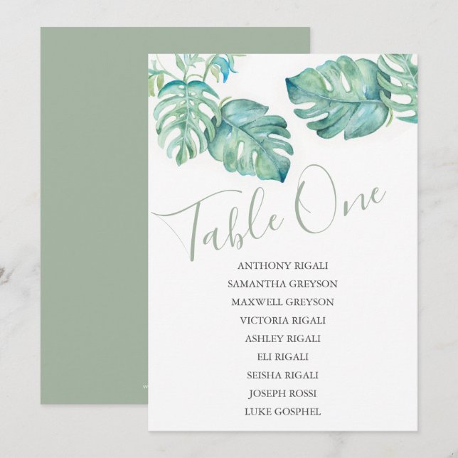 Hochzeitskarte für tropische Vegetation Einladung (Vorne/Hinten)