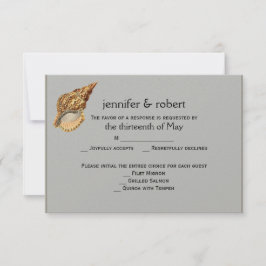 Hochzeitskarte für Vintage Meerestiere RSVP Karte