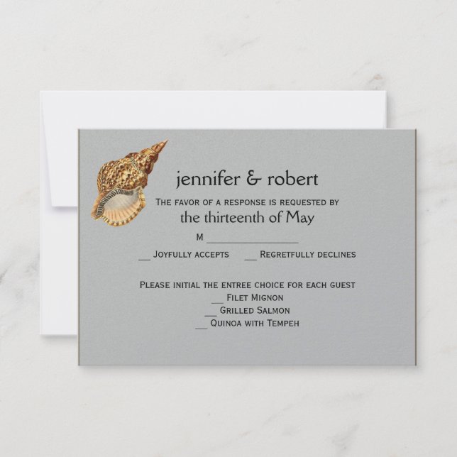 Hochzeitskarte für Vintage Meerestiere RSVP Karte (Vorderseite)