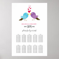 Hochzeitskarte für Vögel und Herz