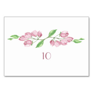 Hochzeitskarte für Wasserfarben-Kirschblossom Tischnummer