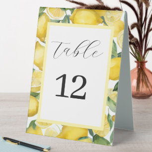 Hochzeitskarte für Wasserfarben Lemon Garden Tischaufsteller