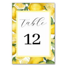 Hochzeitskarte für Wasserfarben Lemon Garden