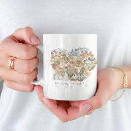Hochzeitskarte für Wasserfarben | Monogramm frisch Kaffeetasse