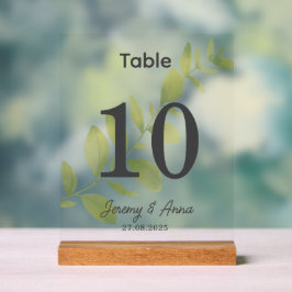 Hochzeitskarte für Wasserfarben-Tischnummer Acrylschild