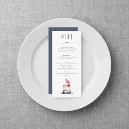 Hochzeitskarte für Wasserfarbenkuchen Menükarte