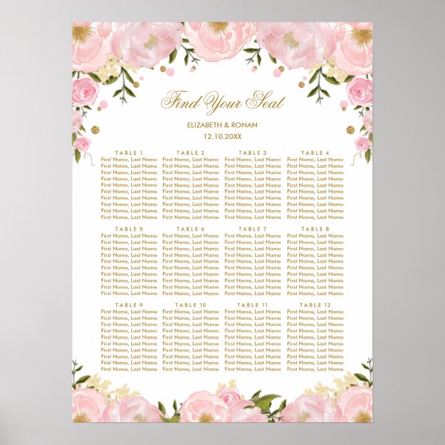 Hochzeitskarte für weibliche Blüten Poster (Vorne)