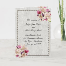 Hochzeitskarte für weißes Lilienflor Karte