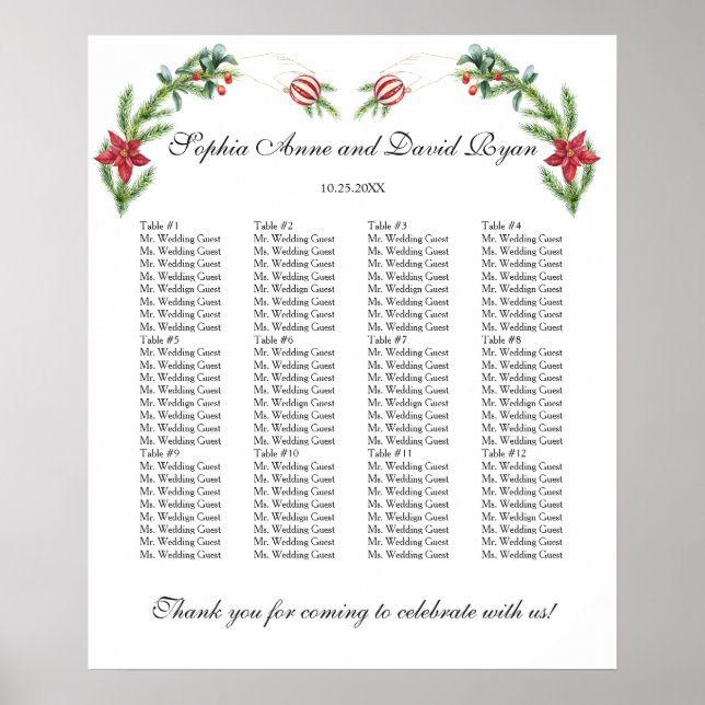Hochzeitskarte für Winterkranz Poster (Vorne)