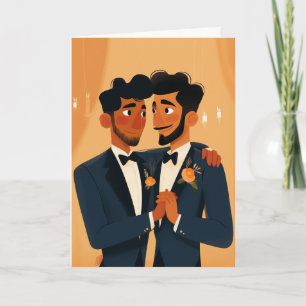 Hochzeitskarte für zwei Bräutigame im Smoking Karte