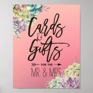 Hochzeitskarte & Geschenke Aquarellbilder Poster