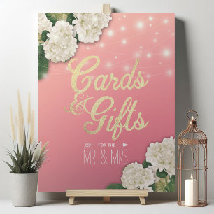 Hochzeitskarte & Geschenke Hydrangea String Lights Poster