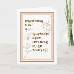Hochzeitskarte Große Enkeltochter & Neues Ehemann Karte