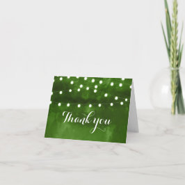Hochzeitskarte Grünwald Rustic String Lights Dankeskarte