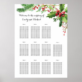 Hochzeitskarte Hochzeit botanisch rot grün Poster