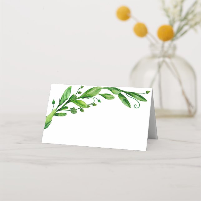 Hochzeitskarte im Grünen Botanischer Garten Platzkarte (Vorderseite)