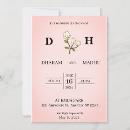 Hochzeitskarte im Vintagen Stil Einladung