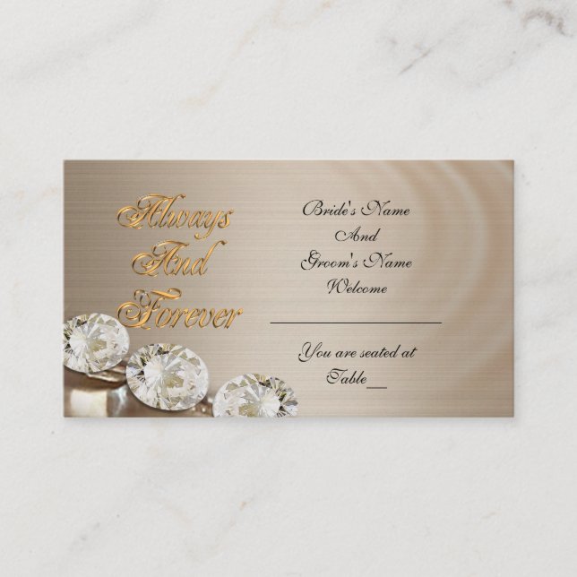Hochzeitskarte, immer und für immer, Diamant Platzkarte (Vorderseite)
