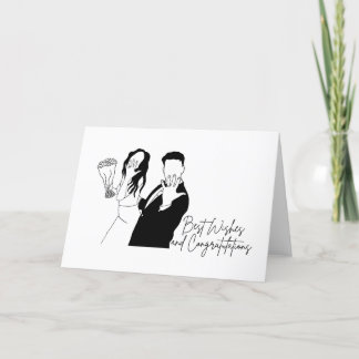 Hochzeitskarte, Minimalistisch, Braut, Bräutigam,  Dankeskarte
