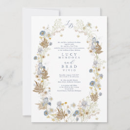 Hochzeitskarte mit atemberaubendem Blumenrahmen Einladung