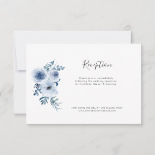 Hochzeitskarte mit blauen Blumen Dankeskarte