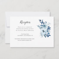 Hochzeitskarte mit blauen Blumen