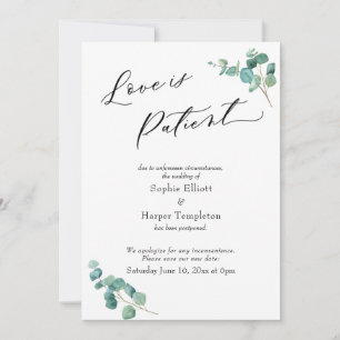 Hochzeitskarte mit Eukalyptus-Motiv und dem Spruch Einladung
