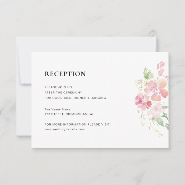 Hochzeitskarte mit Gold und Rosa RSVP Karte (Vorderseite)