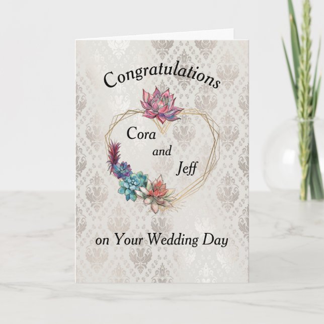 Hochzeitskarte mit Herz und Herz Karte (Vorderseite)
