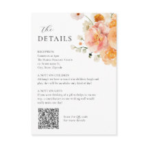 Hochzeitskarte mit Pfirsich- und Rosenblüten-Detai