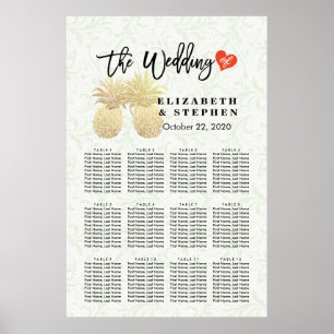 Hochzeitskarte Modernes Gold Ananas Paar Poster
