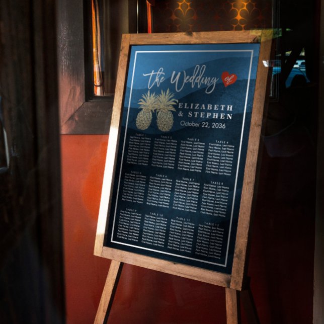 Hochzeitskarte Modernes Gold Ananas Paar Poster (Von Creator hochgeladen)