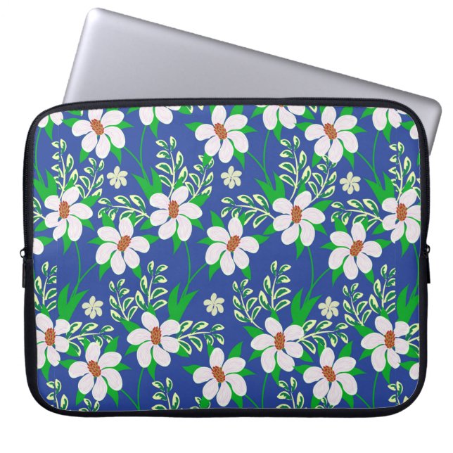 Hochzeitskarte oder Einladung mit abstrakter Blume Laptopschutzhülle (Vorderseite)