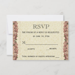 Hochzeitskarte RSVP / Blumenstrauß Vintag