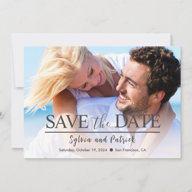 Hochzeitskarte Save the Date mit Foto (Vorderseite)