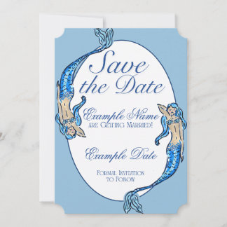 Hochzeitskarte Schwimmende Meerjungfrauen retten d Einladung