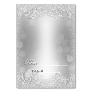 Hochzeitskarte Silver füllen Sie später aus Tischnummer