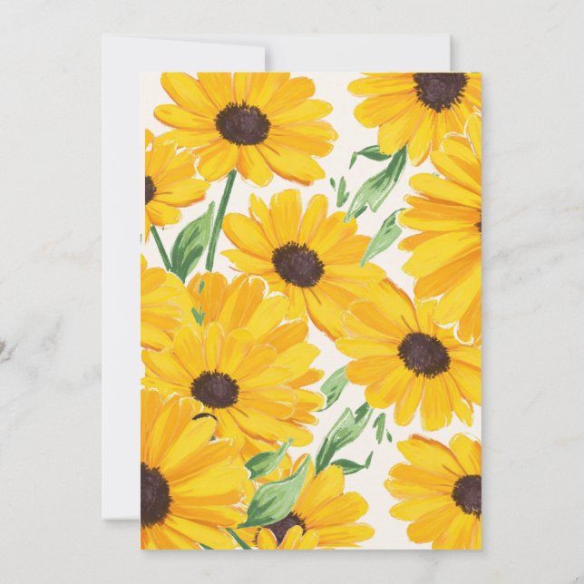Hochzeitskarte Sonnenblumen Dankeskarte (Rückseite)