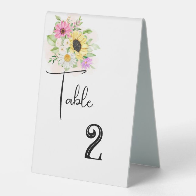 Hochzeitskarte Tischnummer Zelt Tischaufsteller (Vorderseite)
